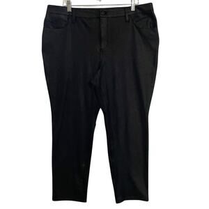 Chico’s Pants Womens 3P 16P Petite Black Print Texture Faux Suede Jean Style NEW